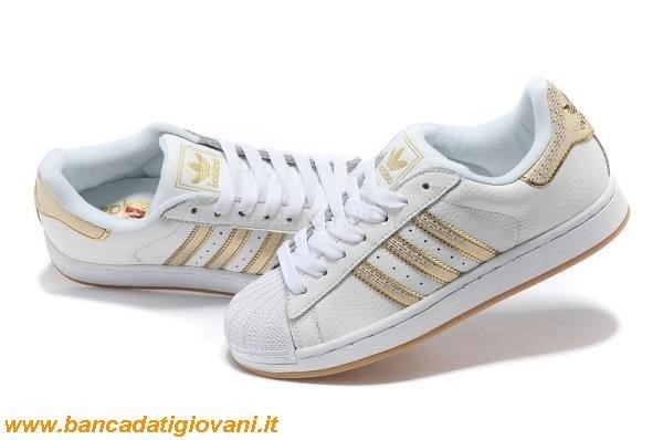 Scarpe Adidas Superstar Bianche E Oro bancadatigiovani.it