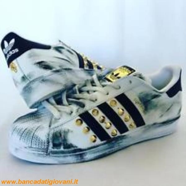 Scarpe Adidas Superstar Bianche E Oro