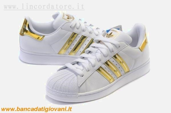Adidas Superstar Bianco E Oro