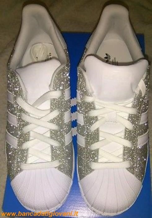 Adidas Superstar Glitter Argento